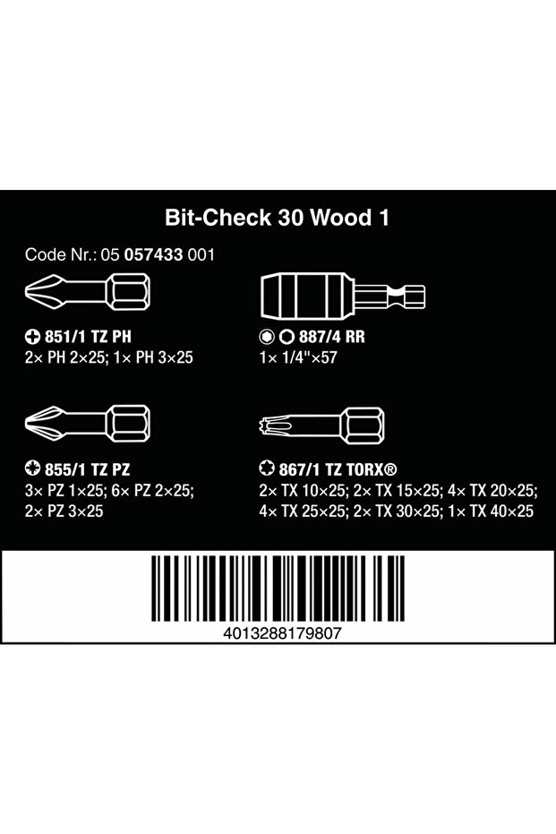 Bit-check 30 Ahşap 1 Bits Seti 05057433001 - 4