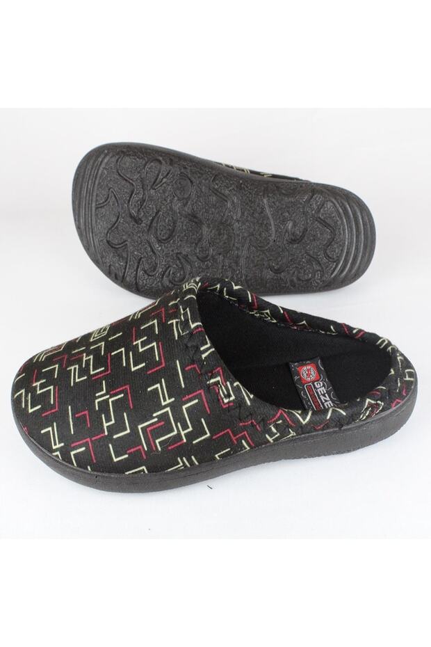 Patterned Black House Slippers - 3