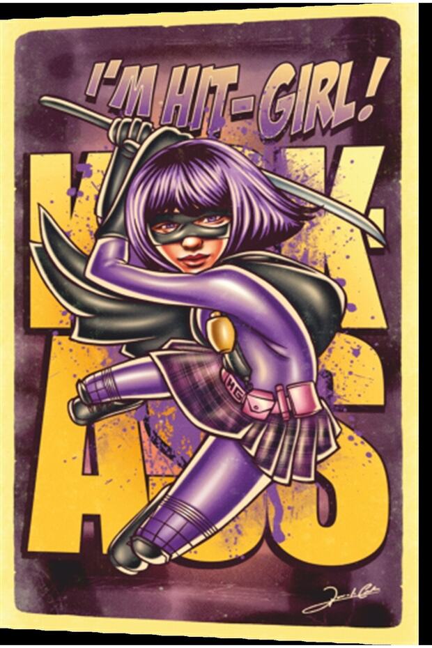 Hit Girl Cinema Retro Wooden Poster