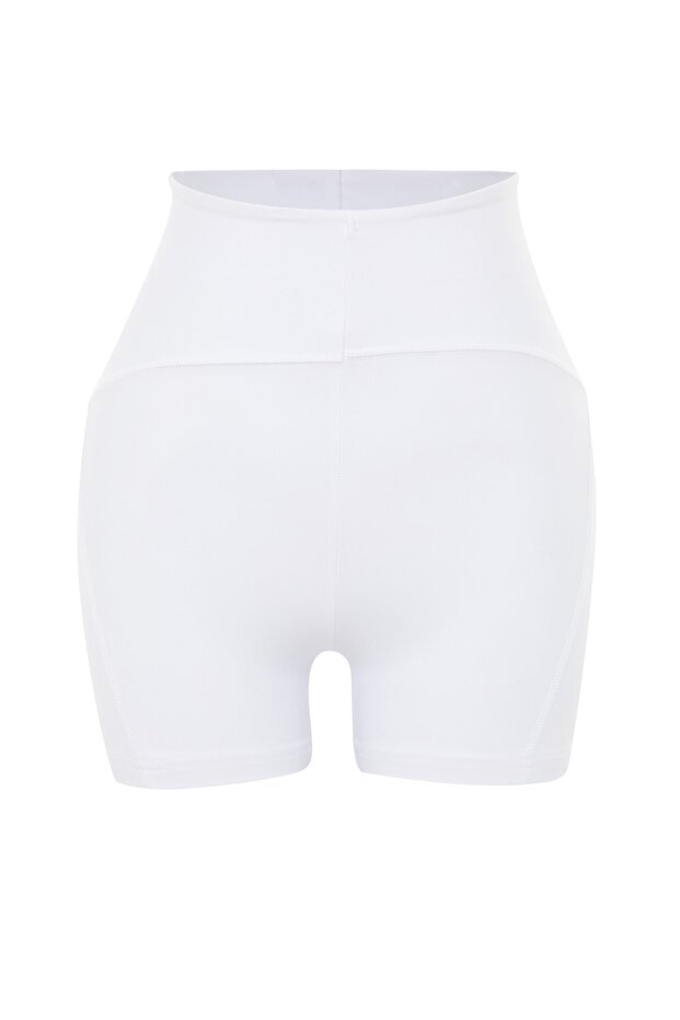 Beyaz Toparlayıcı Örme Spor Şort/Kısa Tayt TWOSS21SR0545 - 9