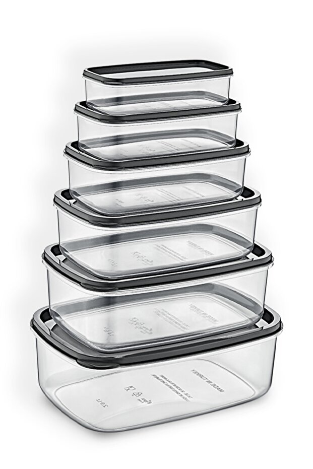 Set of 12 Rectangular Transparent Storage Container Set - 2