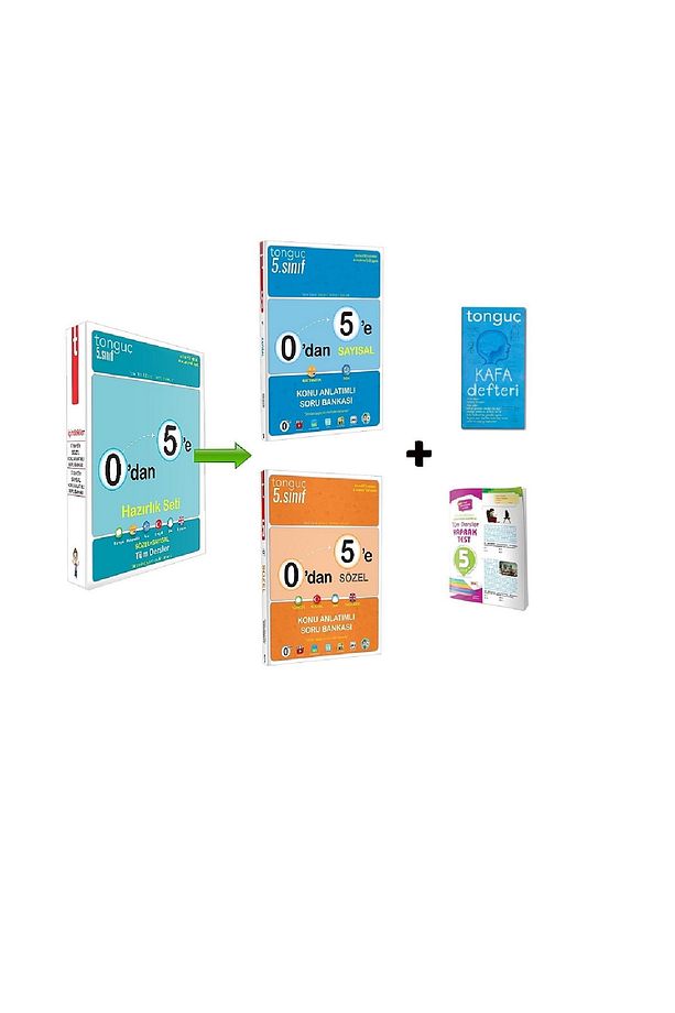 5. Sınıf 0 Dan 5 E Konu Anlatımlı Soru Bankası Set + Tüm Dersler Yaprak Test + Kafa Defteri - 1