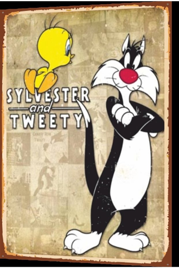 Tweety Cartoon Retro Wooden Poster