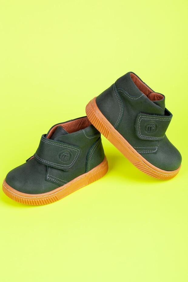 Bebek Ilk Adım Ortopedik Tek Cırtlı Hakiki Deri Haki Renk Cilt Bot & Bootie - 6