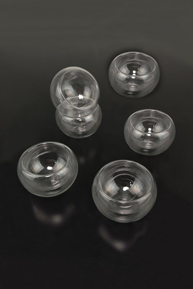6’lı Çift Cidarlı Cam Mini Kase – Thn75136 C1-1-18 - 2