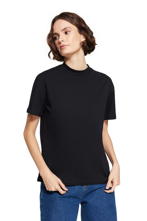 White and Black 2-Pack Basic Crew Neck Cotton Knit T-Shirts TWOSS20TS1500 - 8