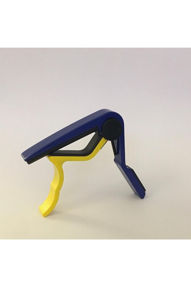 Erga Music Metal Capo for Guitar and Baglama (CLAMP) - Yellow Navy Blue Capo Erga Fan Capo