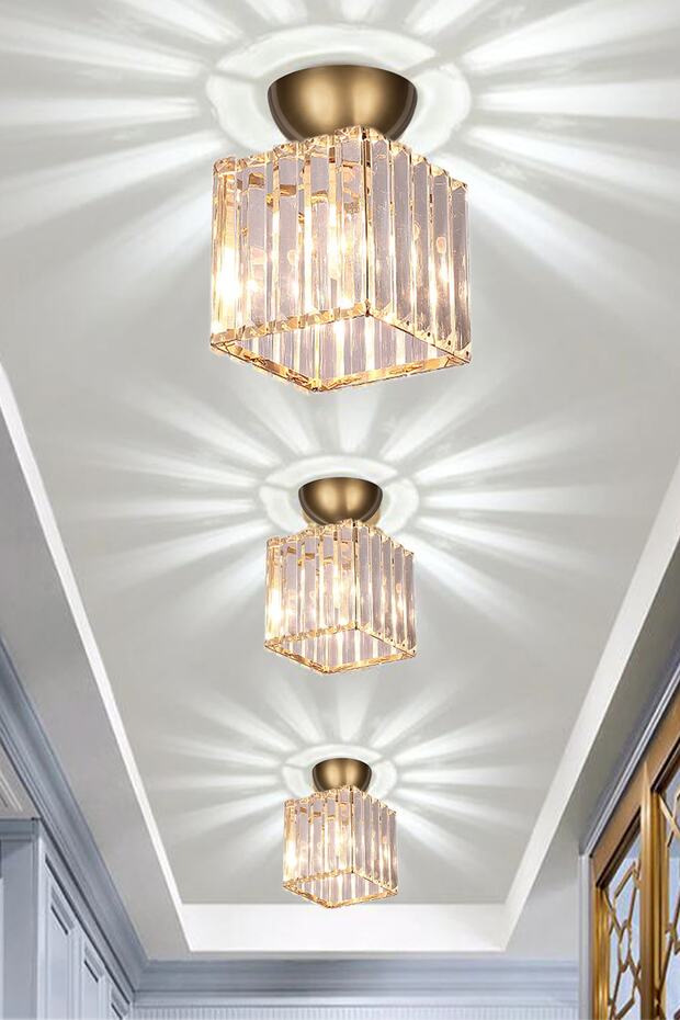 Tekli Sarkıt Kristal Cam Avize - 1