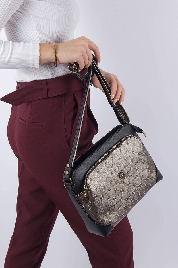 Women's Crossbody Bag 364 M46 6385 Platinum Matte Black