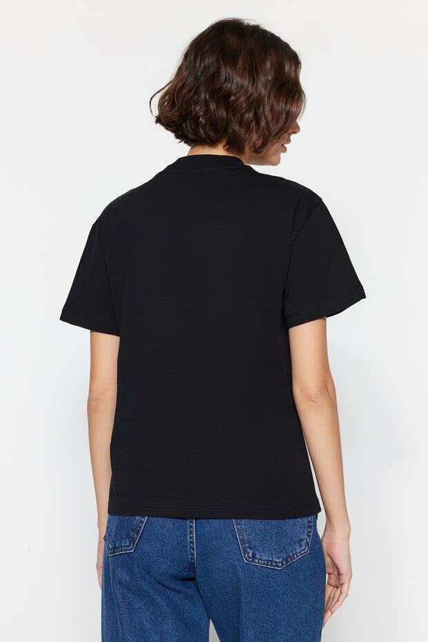 White and Black 2-Pack Basic Crew Neck Cotton Knit T-Shirts TWOSS20TS1500 - 12