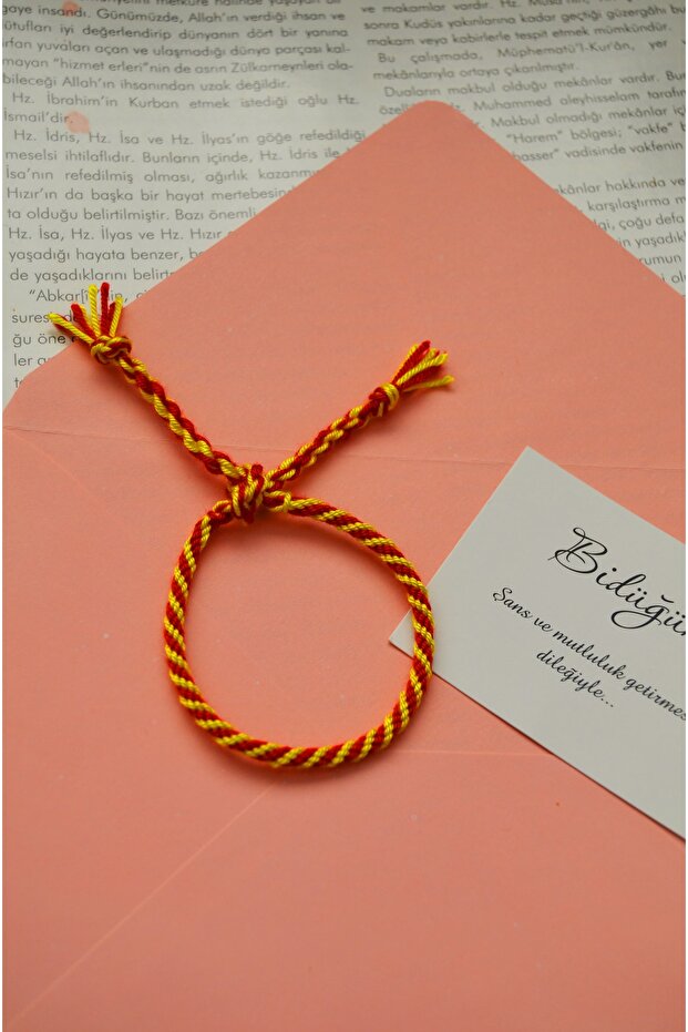 Handmade Yellow-red Lucky Rope Bracelet - Colorfast Colors and Adjustable Design