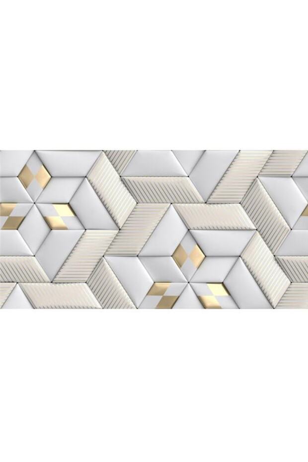 3 Boyutlu Duvar Kagitlari 3 Boyut Geometrik Desen Duvar Kağıdı Kanvas Tek Parca - 1