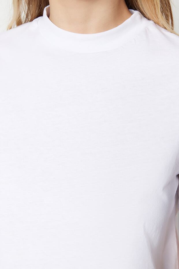 White and Black 2-Pack Basic Crew Neck Cotton Knit T-Shirts TWOSS20TS1500 - 6