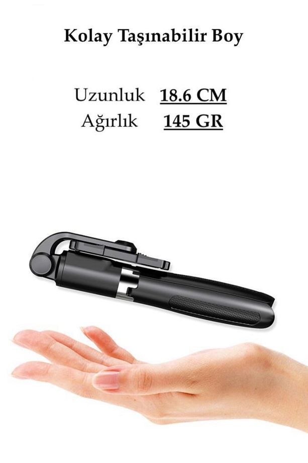 Selfie Çubuğu Tripod L01 Bluetooth Destekli - Monopod Selfie Stick Uzaktan Kumandalı - 5