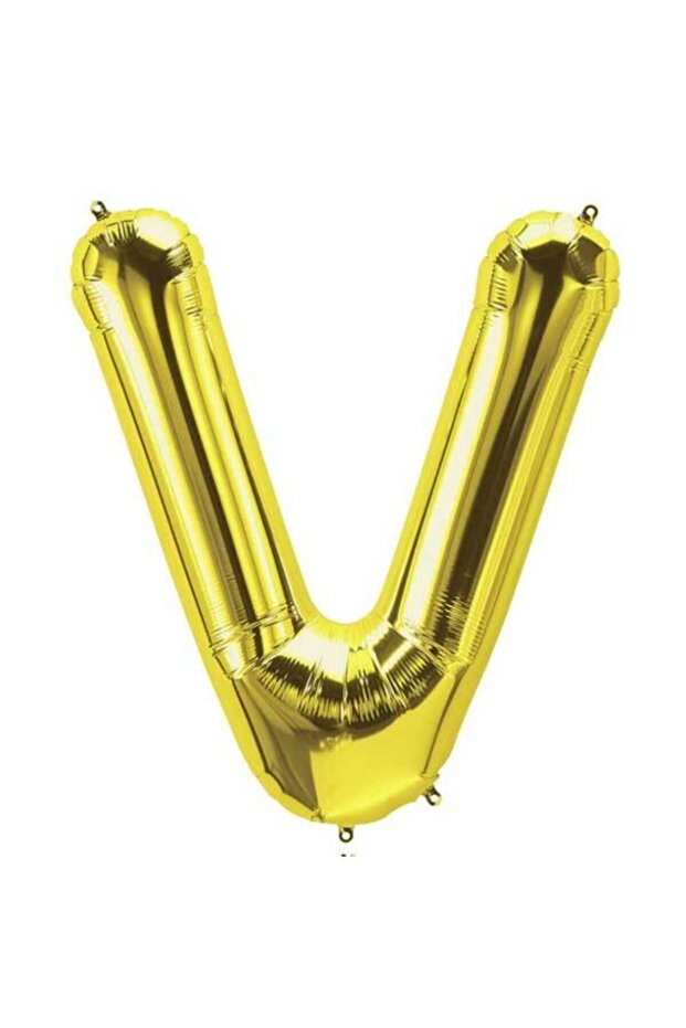 V Letter Foil Balloon Gold 100 Cm