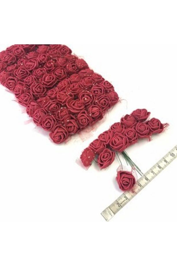 Bordo Lateks Gül 144lü Modelleri 120 1 Paket Lateks Yapay Çiçekler - 2