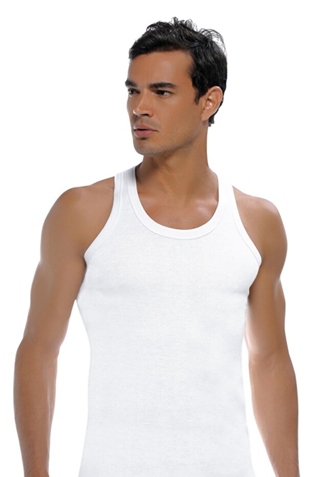 4 Pack Ribbed Men's Undershirt - 1