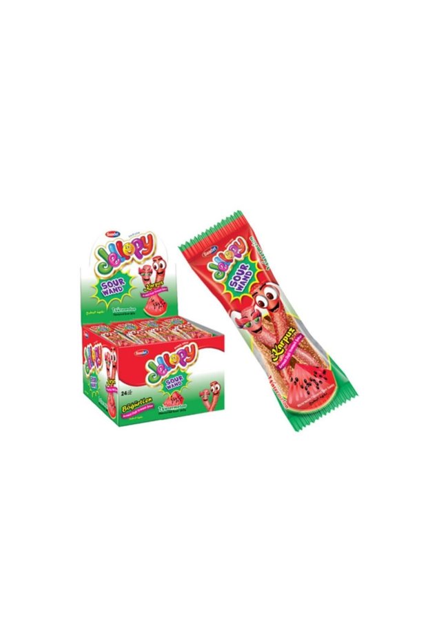Jellopy Sour Wand Sour Soft Candy with Watermelon Flavor 20 Gr X 24 Pcs