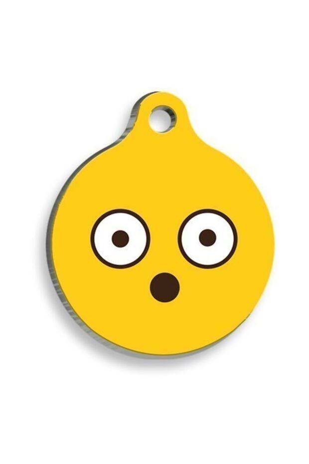 Confused Round Cat and Dog Tag Large: 3.8 Cm.