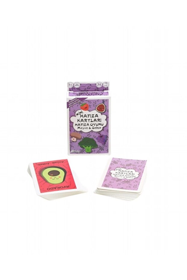 Turkish English Word Mini Memory Cards Memory Game Fruits and Vegetables