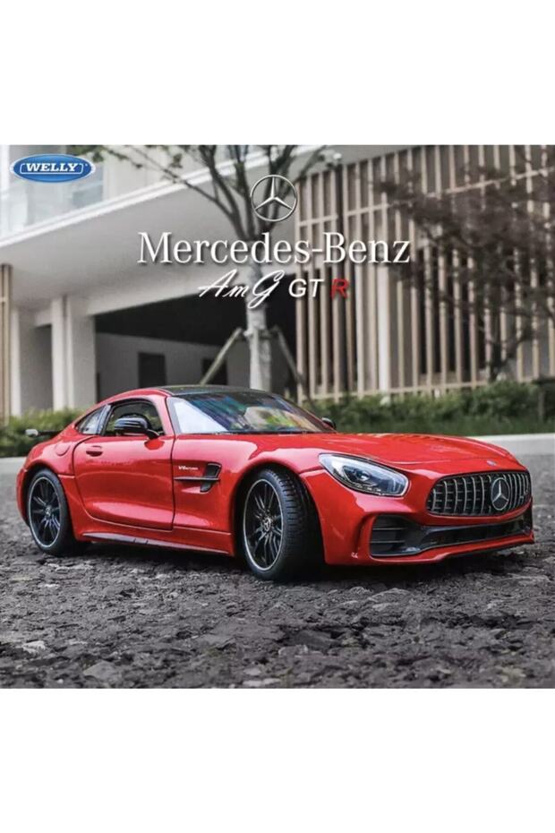 Amg Gt-R 1-24 Die Cast Metal Model Car Original Licensed Red