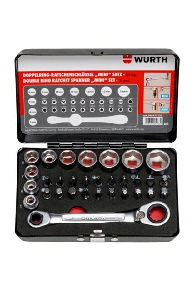 Socket Set Double Ring Ratchet.31p 1/4inch - 1