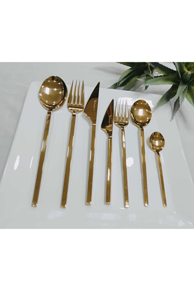 طقم سكاكين وشوكة وملعقة تيتانيوم 84 قطعة - 1