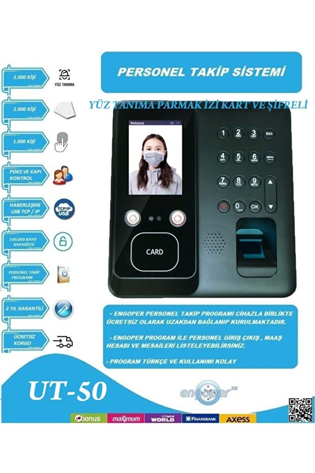 Yüz Tanıma Parmak Izi Kart Ve Şifreli Maaş Hesaplama Programı Ücretsiz Kurulum - 1