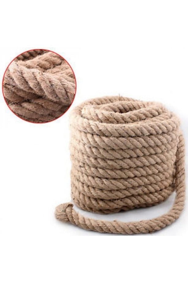 Hasır Ip Kendir Jüt Halat Ipler Doğal Ipler Halat Ip Kordon Ip Urgan Ip Jüt Ip Kendir Ip 6mm 1m - 3