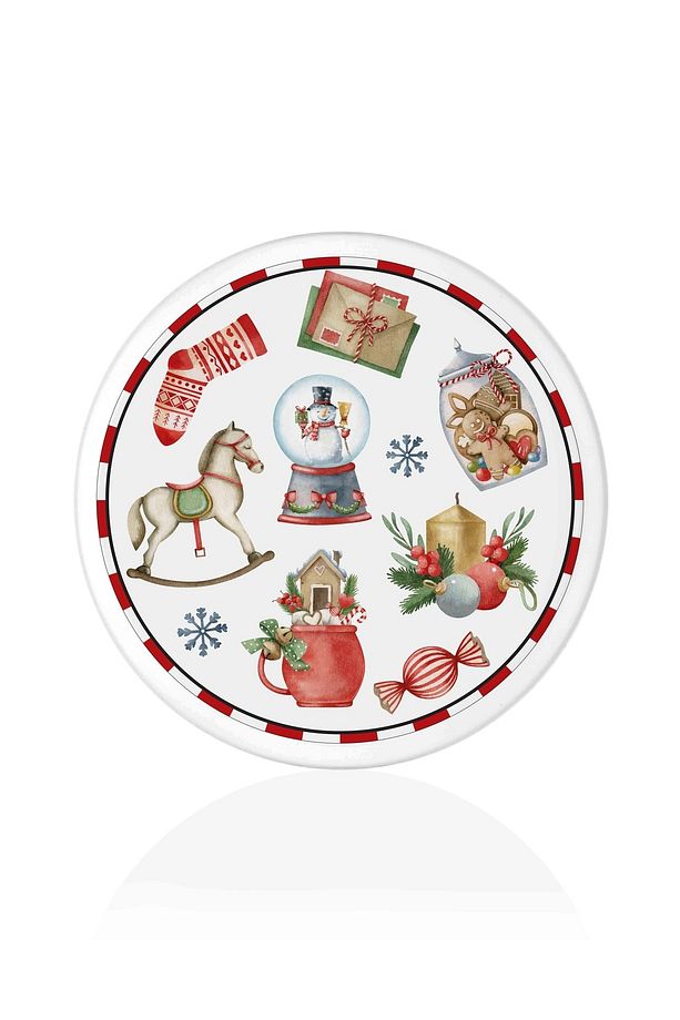 Globe Yılbaşı Temalı Servis Tabağı 30 Cm - 4
