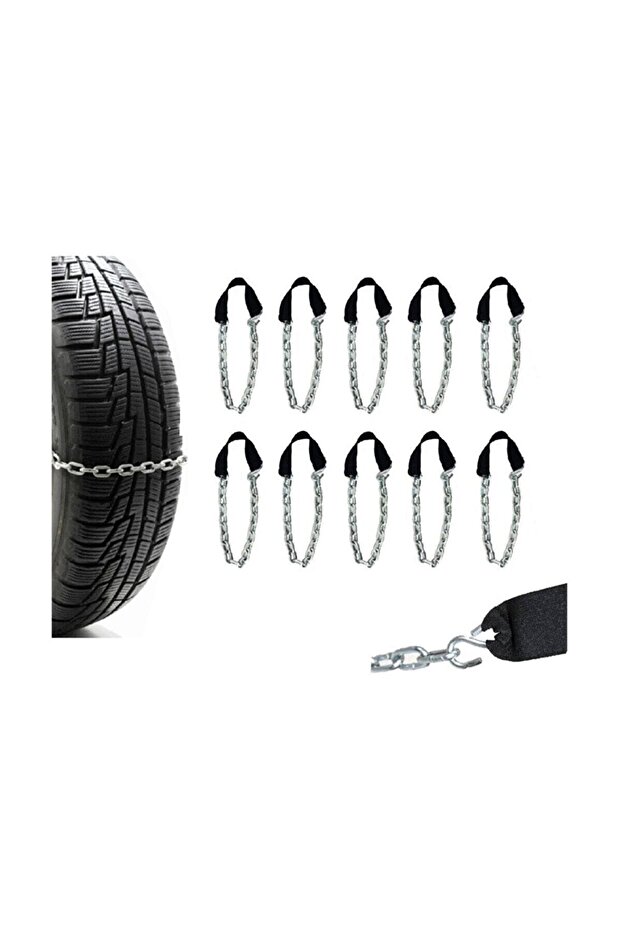 Kar Zinciri Yeni Nesil Tak Çıkar Kaymaz Pratik Araba Araç Lastik Zinciri Takmatik 10 Adet - 8