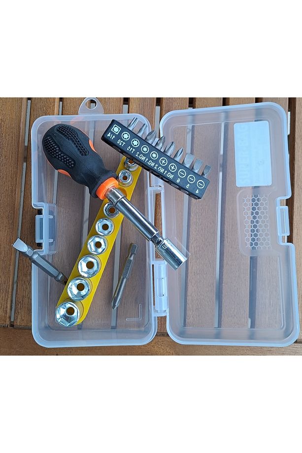 Çantalı Tornavidalı Lokma Takımı Yıldız Düz Bits Uç Seti Altıgen Bits Hex 25 Parçalı - 6