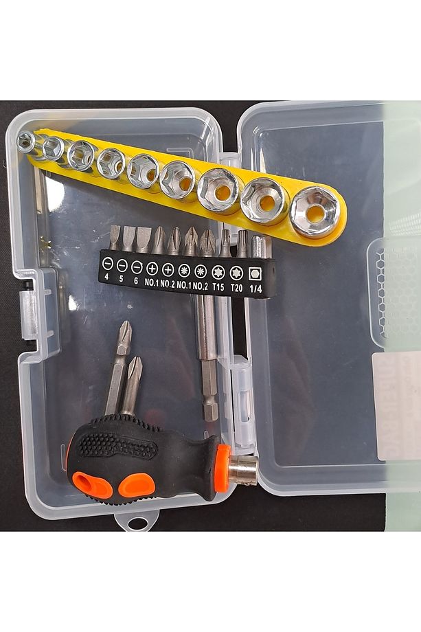 Çantalı Tornavidalı Lokma Takımı Yıldız Düz Bits Uç Seti Altıgen Bits Hex 25 Parçalı - 8