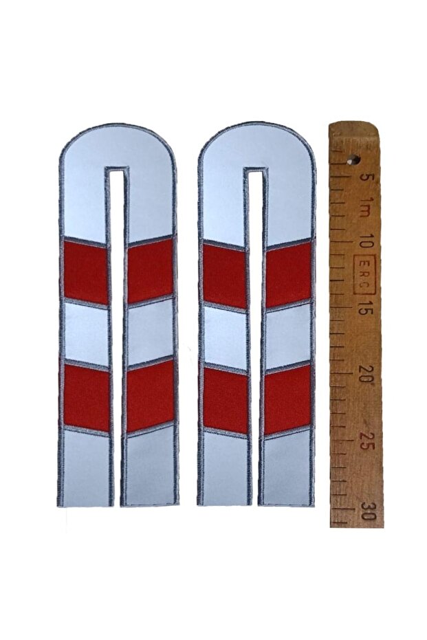 Red Applique Embroidery Reflective Phosphorus U Model 1 Pair for Coat and Trousers (2 Pieces)