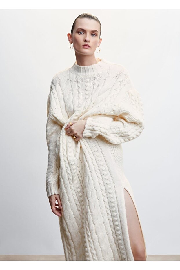 Uzun Triko Elbise - 1