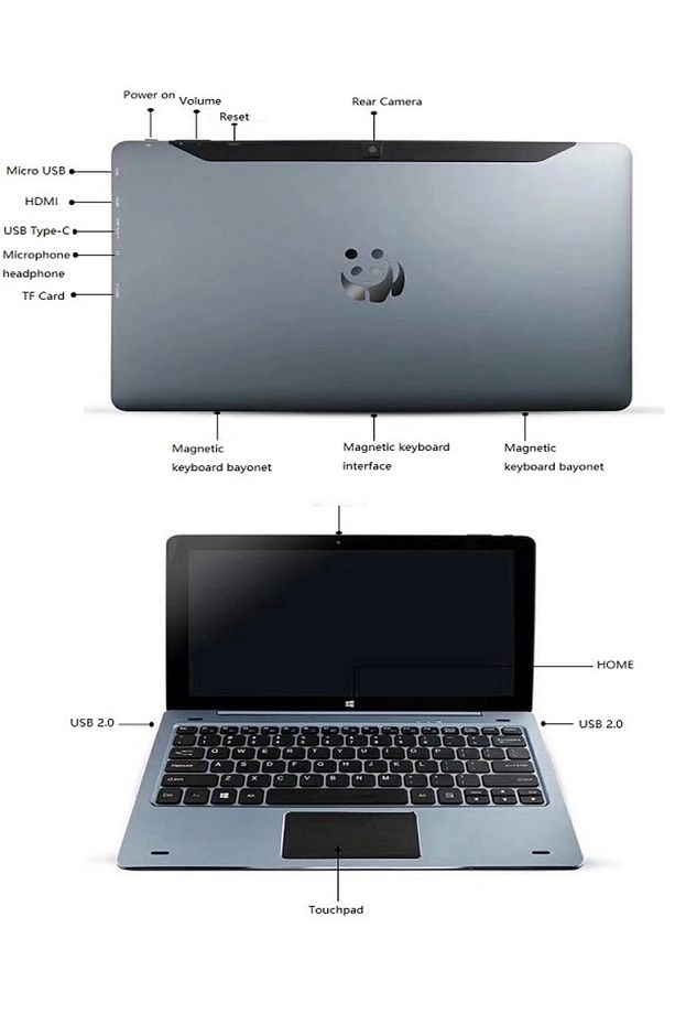 Yeni 2 In1 Pc 11.6 Inç 4 Gbgb 128gb Windows 10 Yerleştirme Klavye - 4