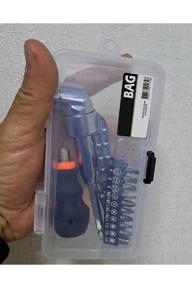 Kör Nokta Köşe Vidalama Aparatı Ve Bits Tornavida Yıldız Düz Uç Seti Saklama Çantalı 15 Li - 4