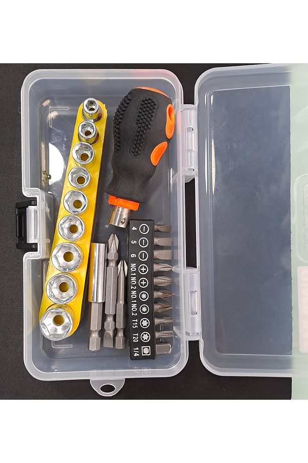 Çantalı Tornavidalı Lokma Takımı Yıldız Düz Bits Uç Seti Altıgen Bits Hex 25 Parçalı - 2