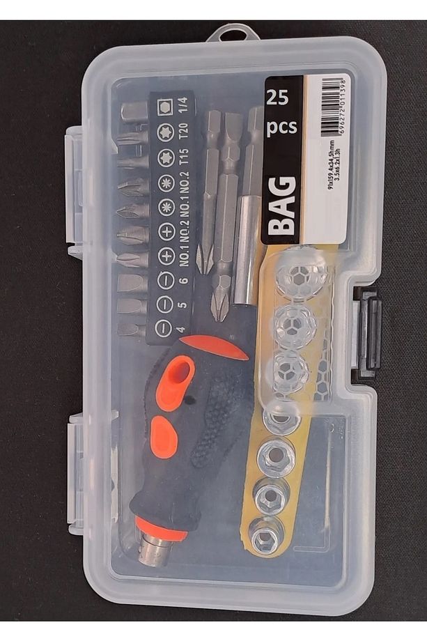 Çantalı Tornavidalı Lokma Takımı Yıldız Düz Bits Uç Seti Altıgen Bits Hex 25 Parçalı - 3