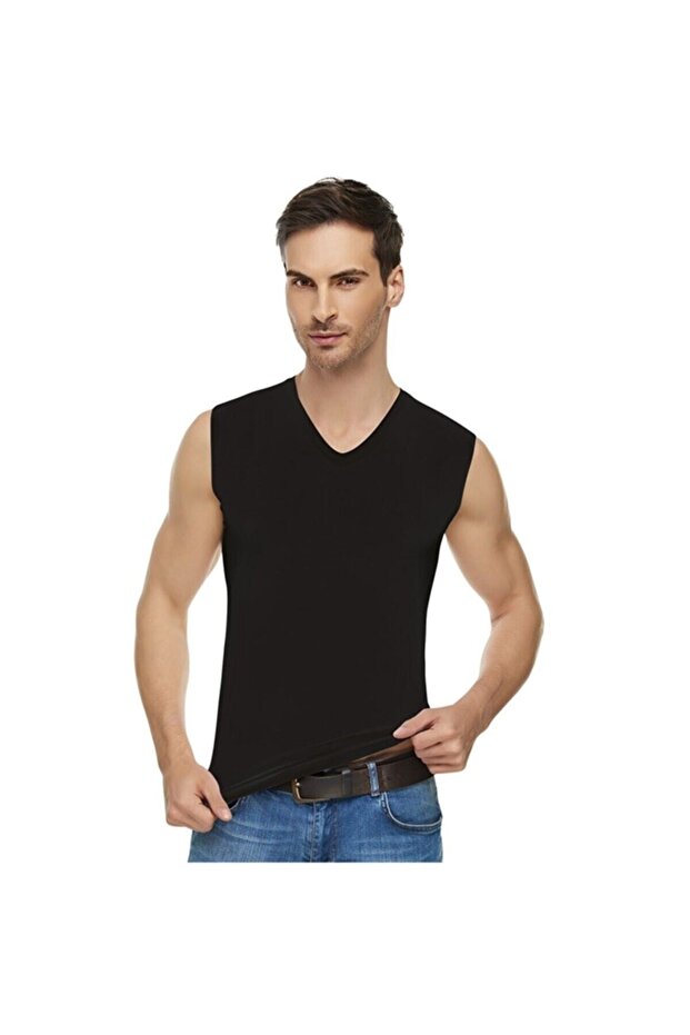 إليت قميص رجالي إيلاستين بياقة على شكل حرف V وكم صفر 12 قطعة