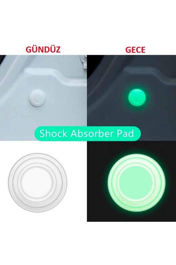 10 Adet Fosforlu Araba Kapı Ses Gürültü Önleyici Conta Kaput Bagaj Darbe Emici Ses Yalıtım Izolasyon - 2