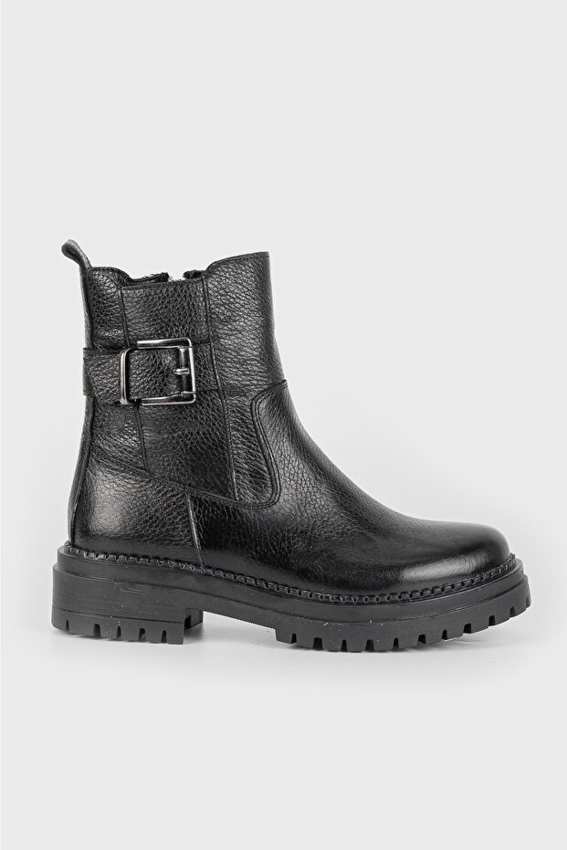 Women's Black Genuine Natural Leather Boots & Booties Size 35-41