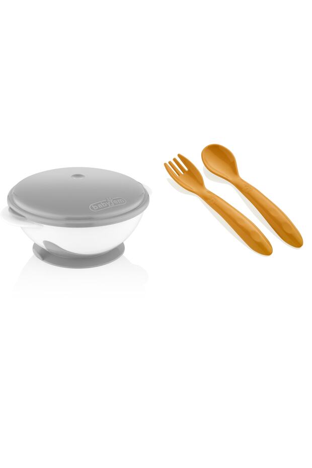 طقم طبق طعام مفرغ من الهواء وشوكة ملعقة