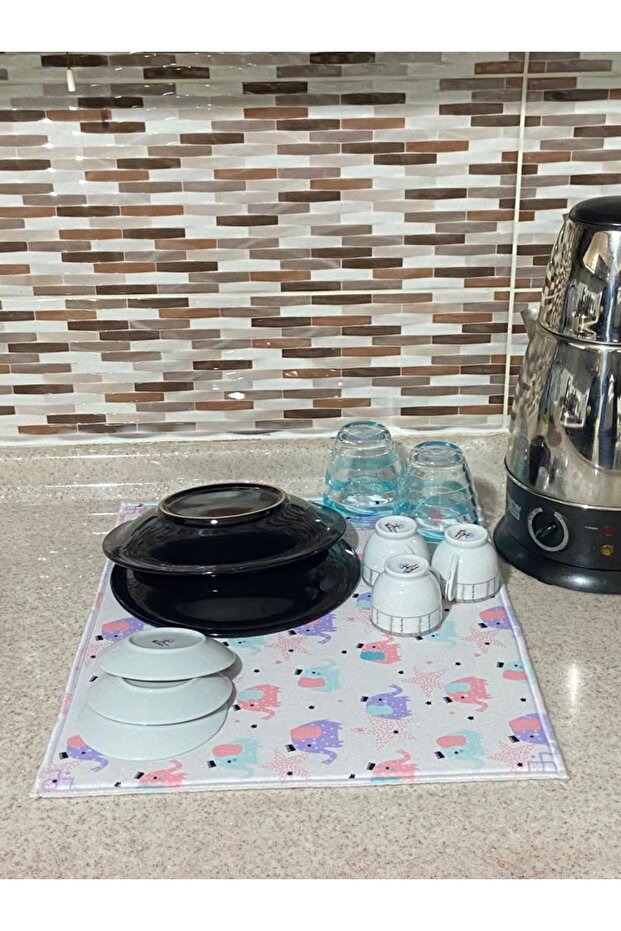 سجادة تجفيف الأطباق المطبوعة مقاس 48 × 36 سم