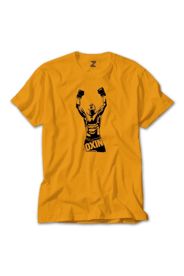 Boxing Fighter Silhouette Yellow T-Shirt