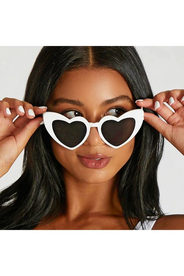 Heart Frame Sunglasses Cat Eye Heart Glasses Heart Retro Sunglasses
