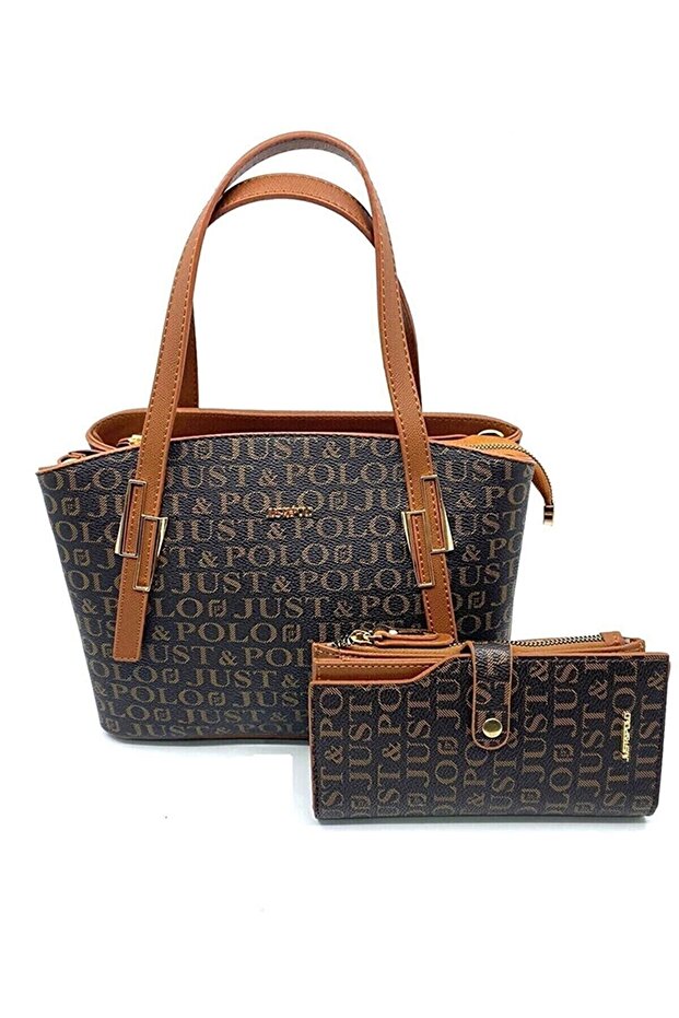 Women's Brown Brown 5 Compartment Bag and Wallet Set