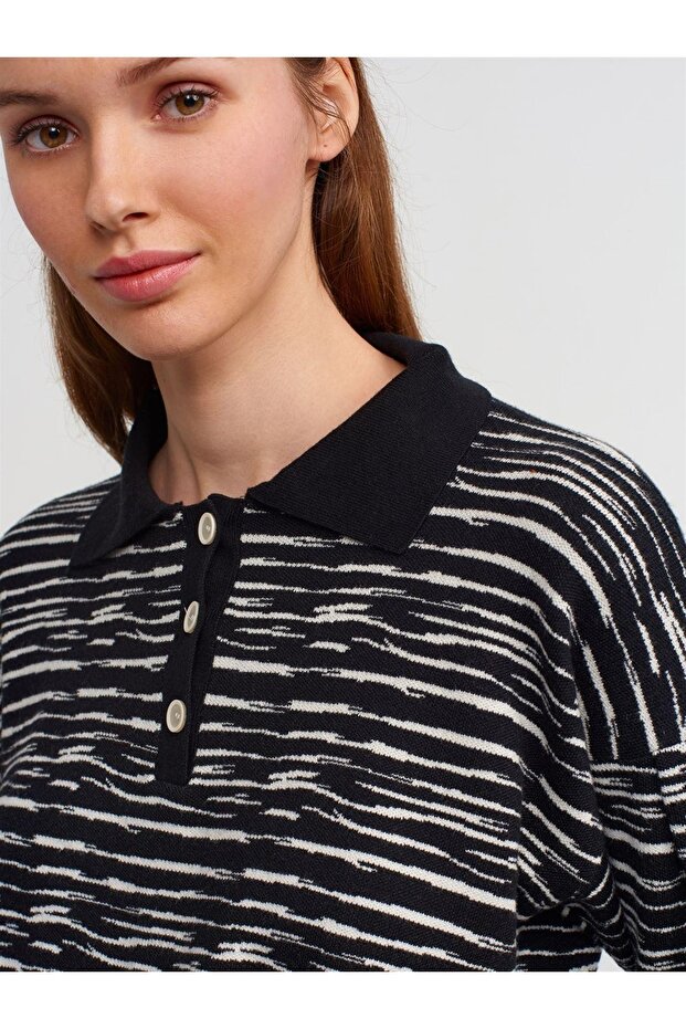 سترة بأزرار وياقة بولو - 4