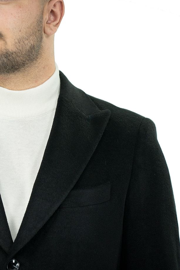 Kırlangıç Yaka Yün Kaşe Palto - 4