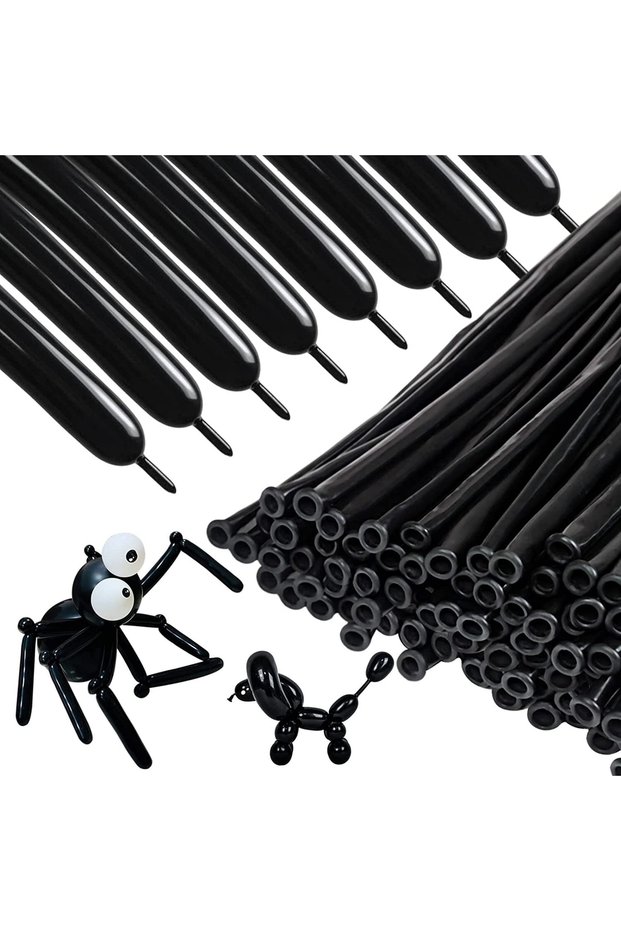 Balloon Sausage Balloon Helium Balloon Clown Balloon 10 Pieces Black Color